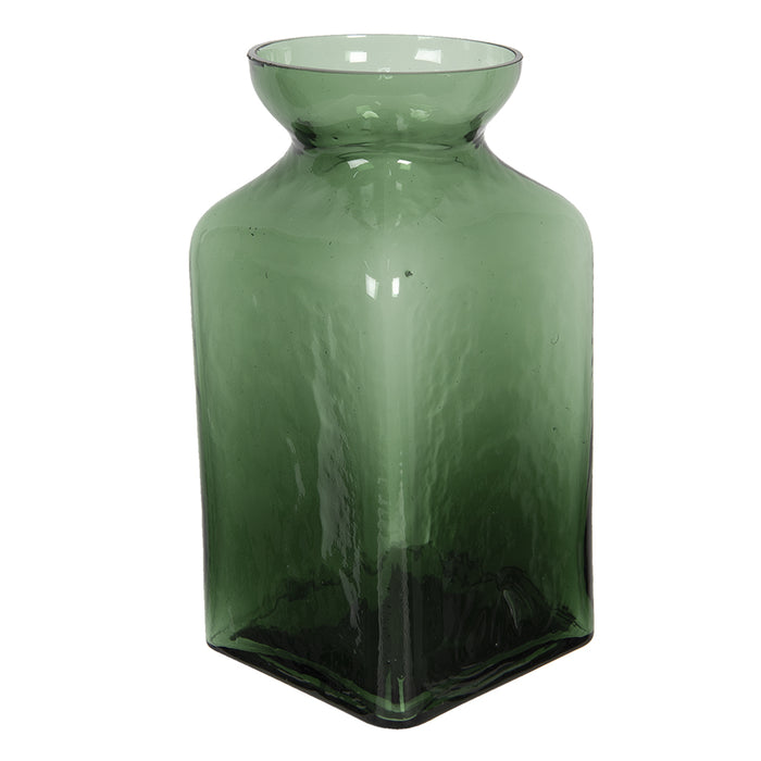 Clayre & Eef Vaas Ø 10*19 cm Groen Glas Rond Glazen Vaas Bloempot