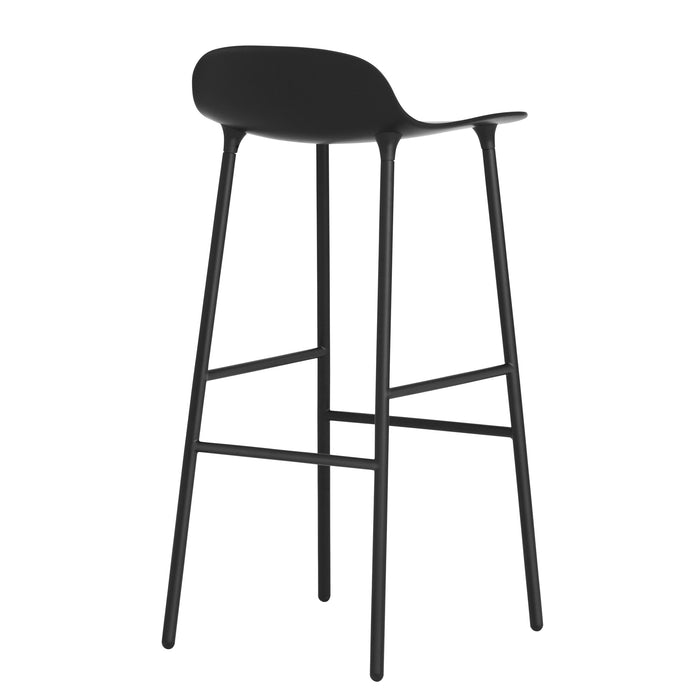 Normann Copenhagen Form Barkruk Low 75 cm - Staal - Zwart