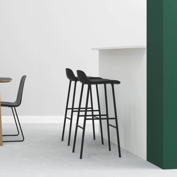 Normann Copenhagen Form Barkruk Low 75 cm - Staal - Zwart