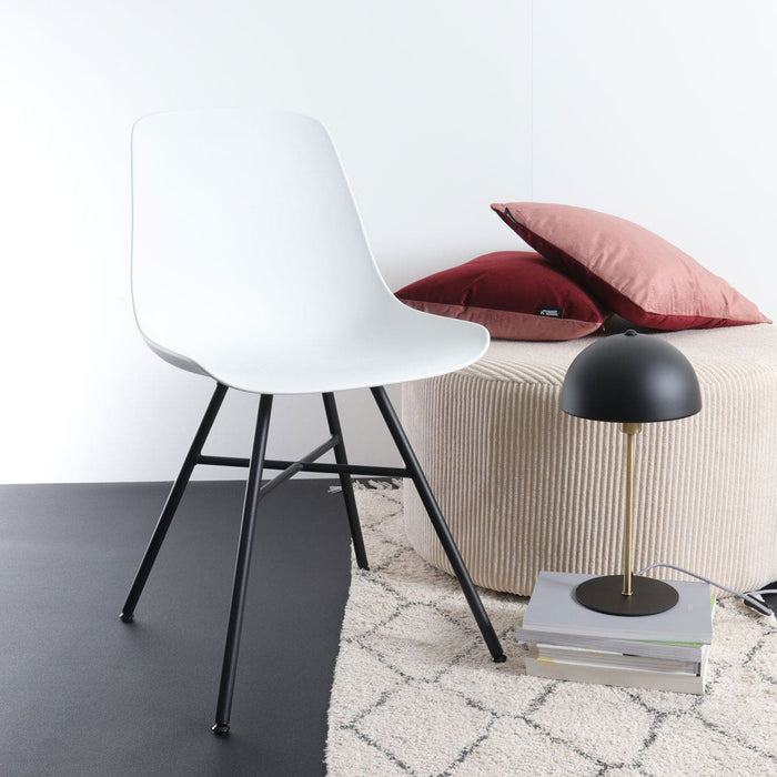 Nolon Noa-Pip Eetkamerstoel Wit - Kunststof - Zwart Onderstel