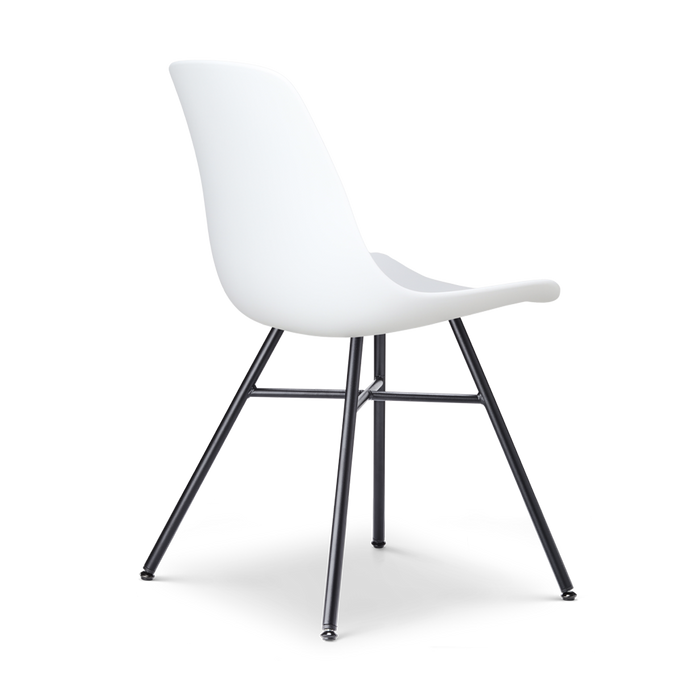 Nolon Noa-Pip Eetkamerstoel Wit - Kunststof - Zwart Onderstel