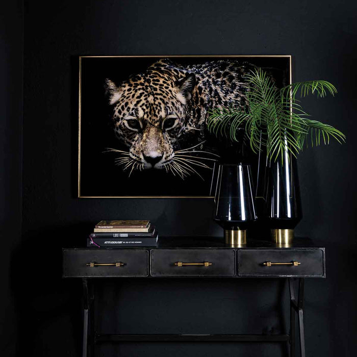 PTMD Jago Sidetable met 3 lades - 130 x 46 x 79 cm - Ijzer - Zwart