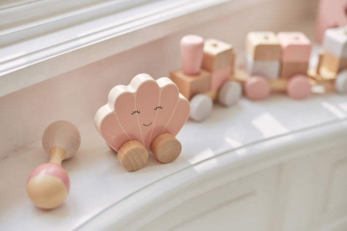 Jollein houten speelgoedauto roze (11 centimeter x 6 centimeter x 8