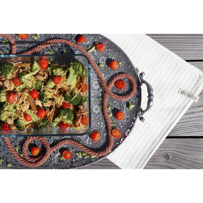 Knit Factory Theedoek Clint - Zwart - 65x65 cm - 100% Katoen