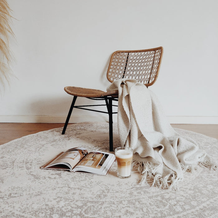 Interieur05 Rond Vintage Vloerkleed Keshan zand|beige-160 cm