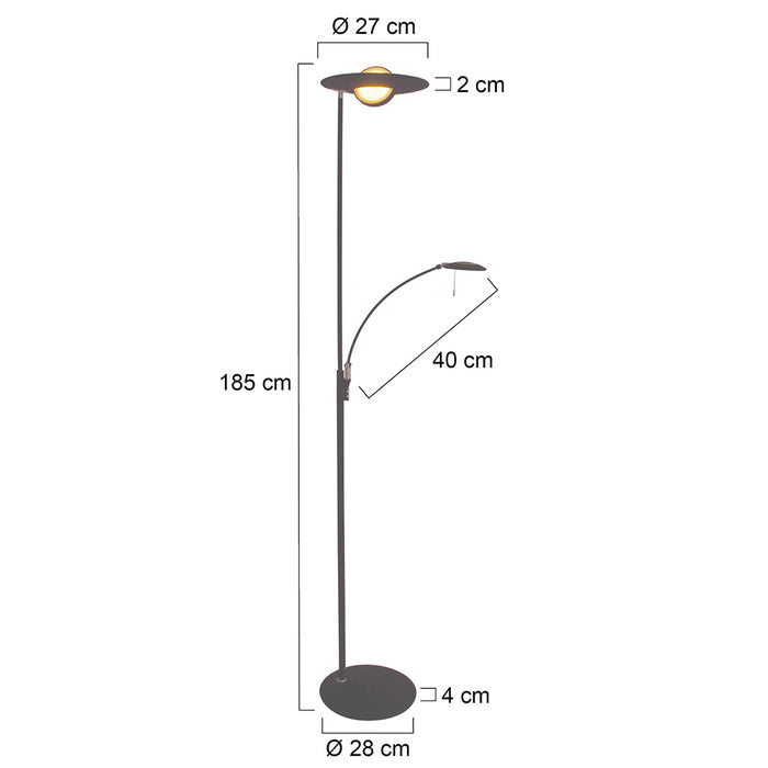 Steinhauer Vloerlamp modern - Metaal - Zwart