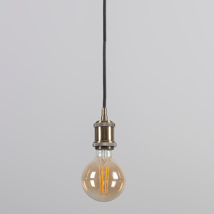 QAZQA Moderne hanglamp brons met zwart kabel - Cava Classic