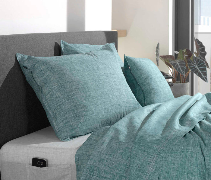 Zo Home Lino Kussensloop Linnen Look emerald green