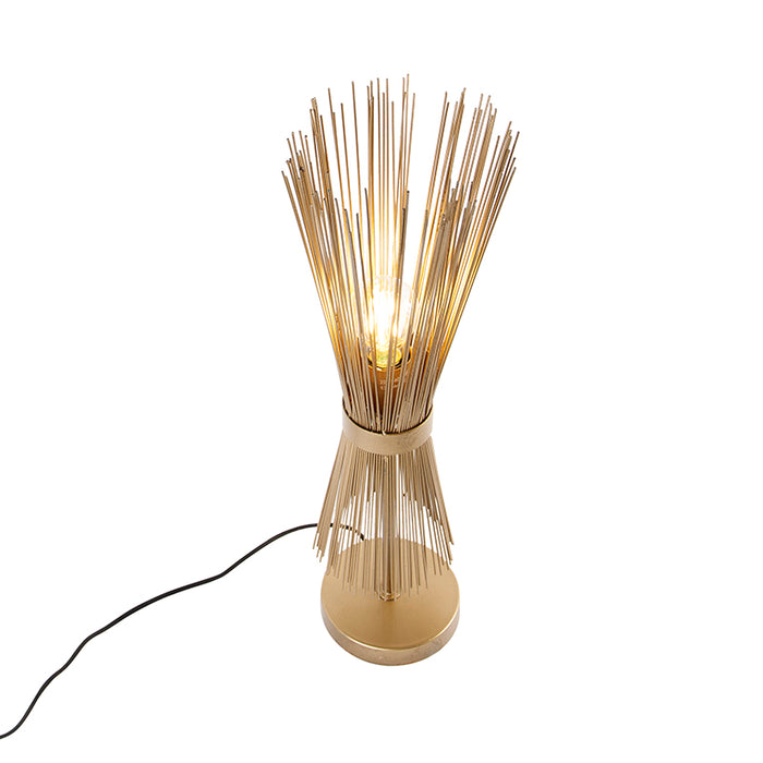 QAZQA Landelijke tafellamp messing - Broom