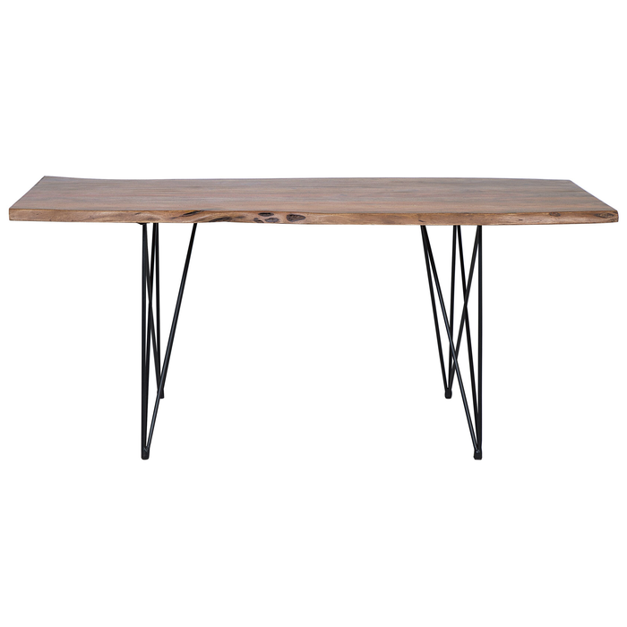 Beliani-MUMBAI-Eettafel-Donkere houtkleur-93 x 180 cm-Acaciahout