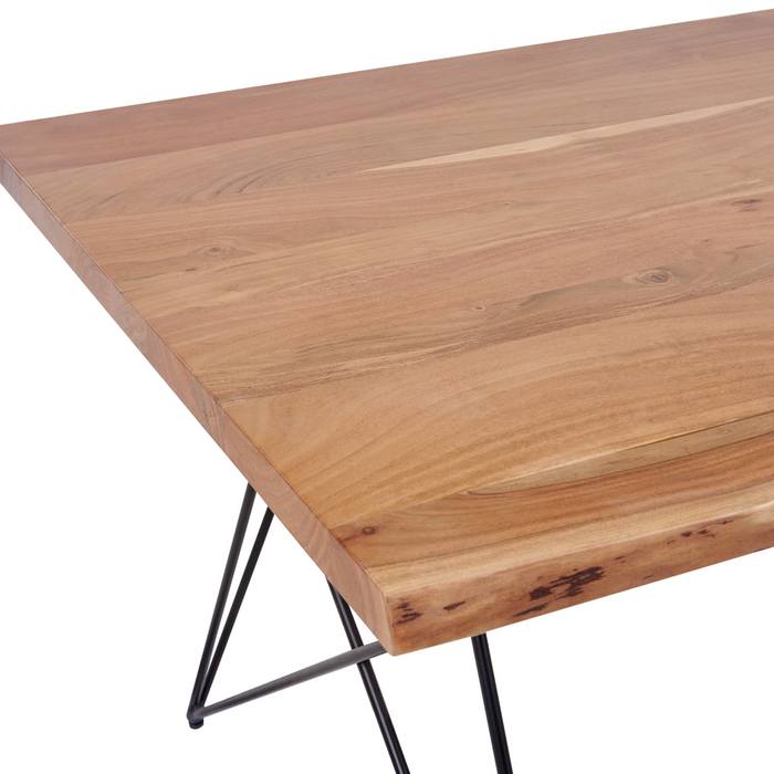 Beliani-MUMBAI-Eettafel-Donkere houtkleur-93 x 180 cm-Acaciahout