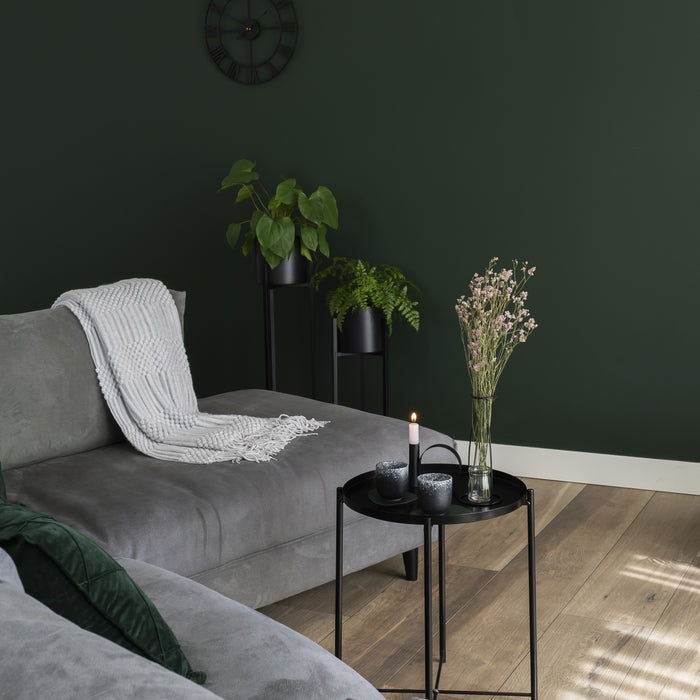 QUVIO Plantenstandaard inclusief pot - 22x22x75 cm - Zwart - M