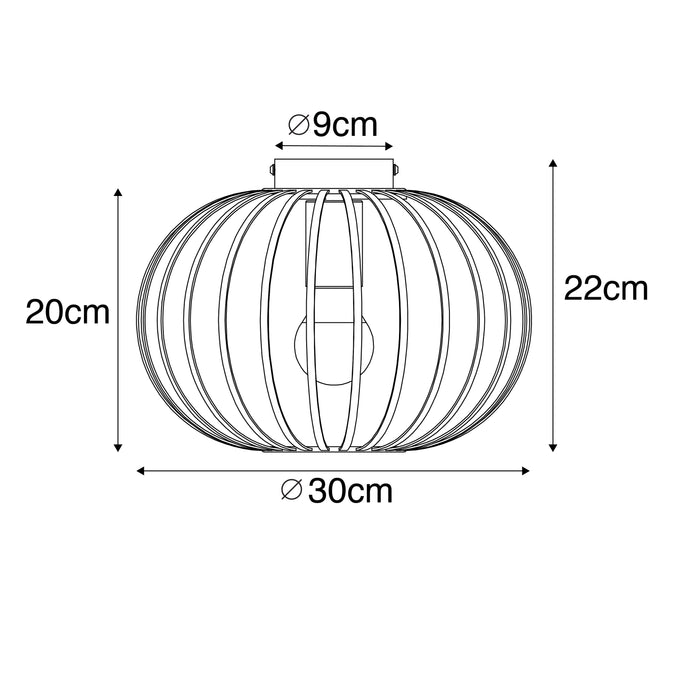 QAZQA Design plafondlamp roestbruin 30 cm - Johanna