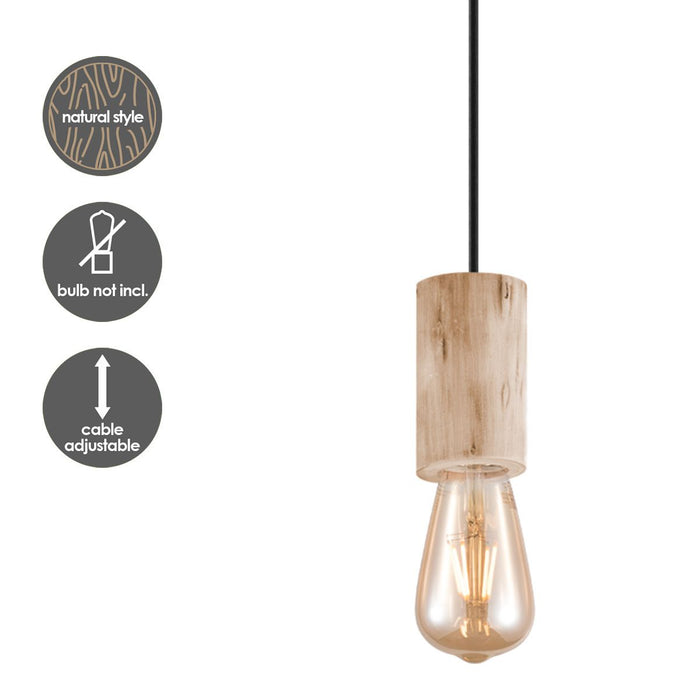 Home Sweet Home Hanglamp Billy - hout - 10x10x116cm