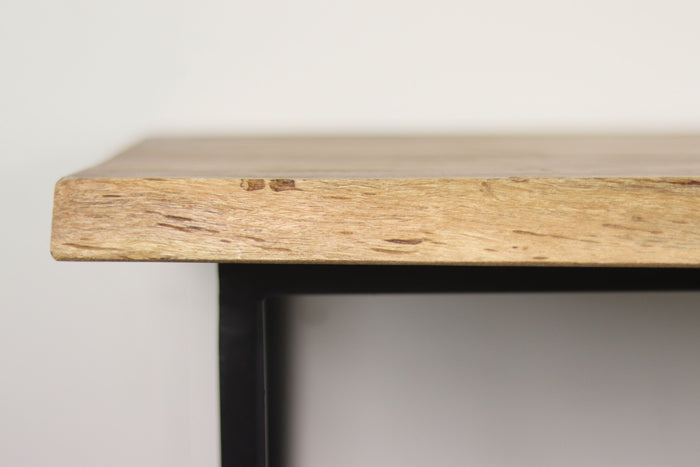 Kapstok - 90x30x30 - Naturel|zwart - Acaciahout|metaal