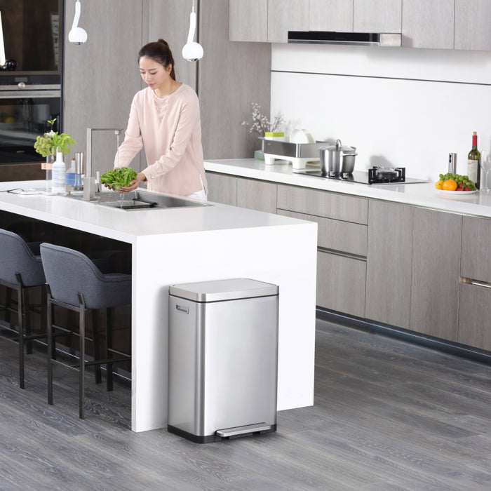 EKO Pedaalemmer X-Cube 2x20 L matzilverkleurig