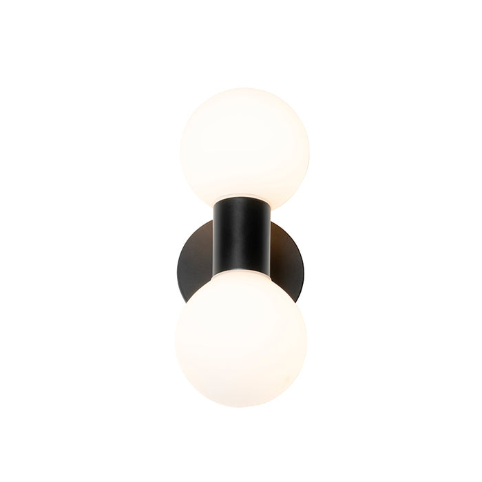 QAZQA Moderne wandlamp zwart IP44 2-lichts - Cederic