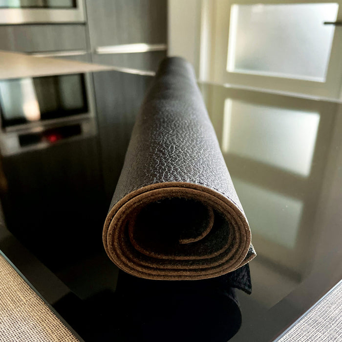 Inductie Beschermer - Leer Croco Zwart - 78x52cm