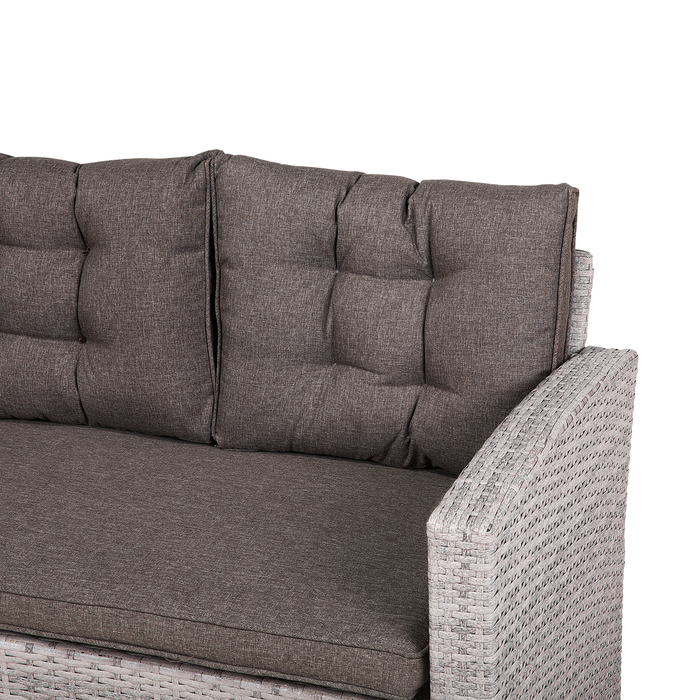 Beliani - VITERBO - Loungeset voor 8 - Grijs - PE rotan