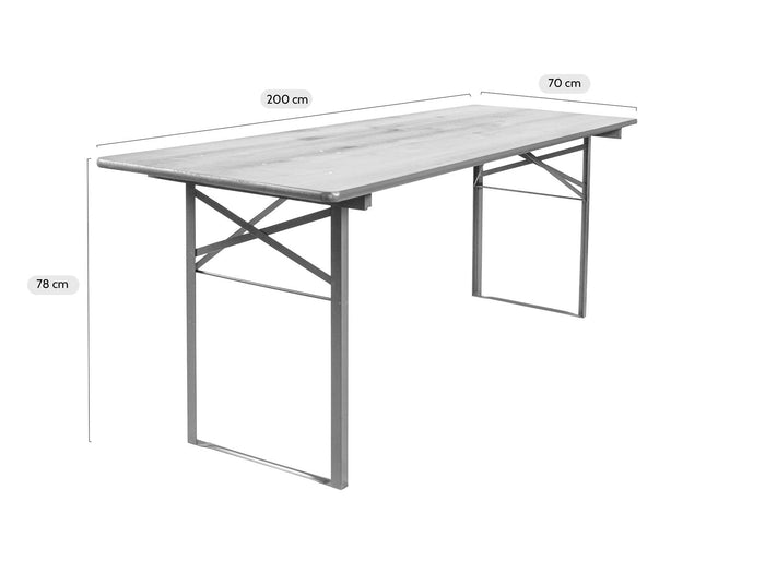 Inklapbare picknicktafel Berlijn 200 x 70 cm whitewash
