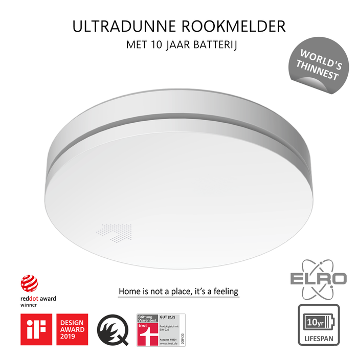 ELRO FS4610 Ultra Dunne Rookmelder met 10 jaar batterij