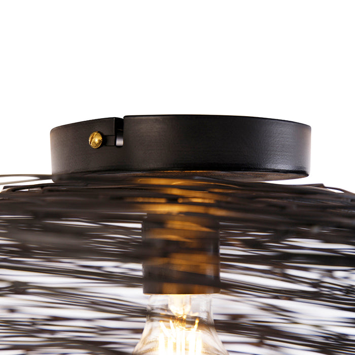 QAZQA Design plafondlamp zwart ovaal - Sarella