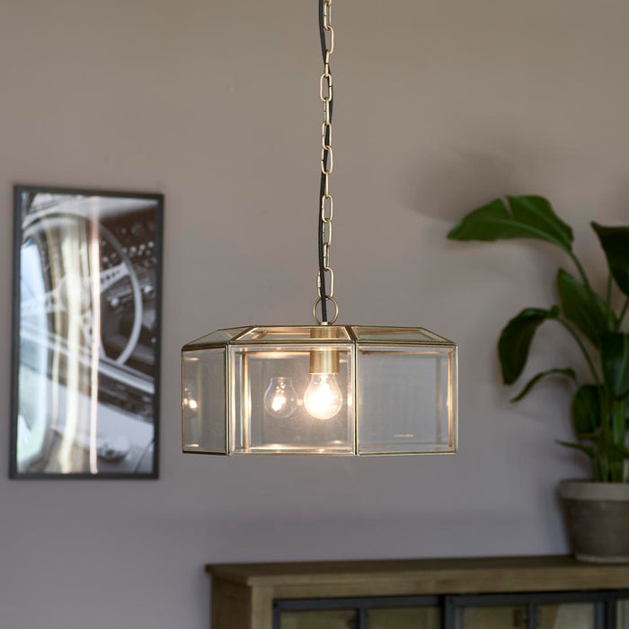 Riviera Maison French Glass Hanging Lamp gold (Ø) 40x (H) 20