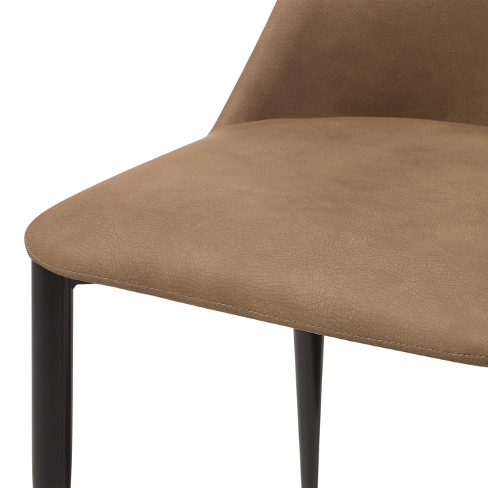 Beliani - CLAYTON - Eetkamerstoel - Goudbruin - Kunstleer