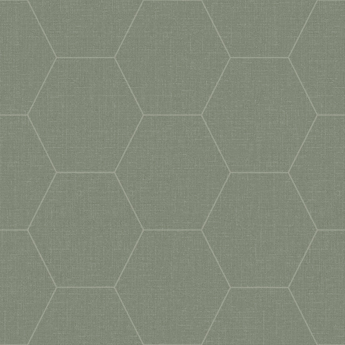 ESTAhome behang hexagon vergrijsd olijfgroen - 0,53 x 10,05 m - 148751