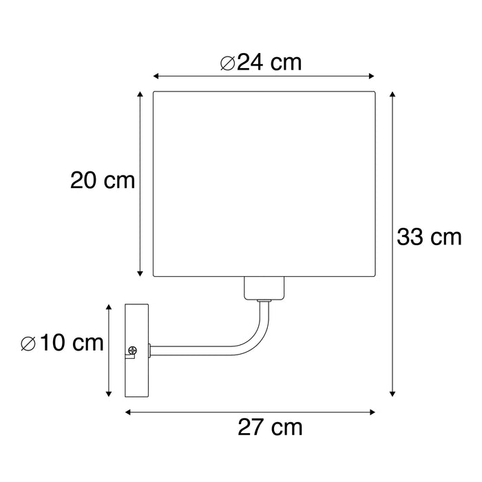 QAZQA Klassieke wandlamp goud stoffen kap wit - Cas