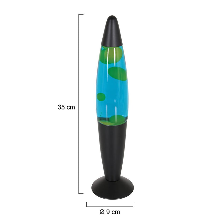 Mexlite Lavalamp Zwart Groen 35cm E14