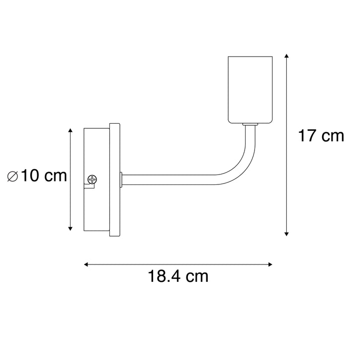 QAZQA Wandlamp kaso - Wit - Klassiek | Antiek - L 10cm