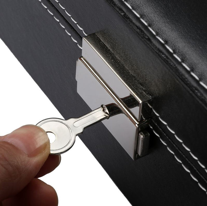 Aretica Horlogebox luxe met 20 horloge compartimenten zwart