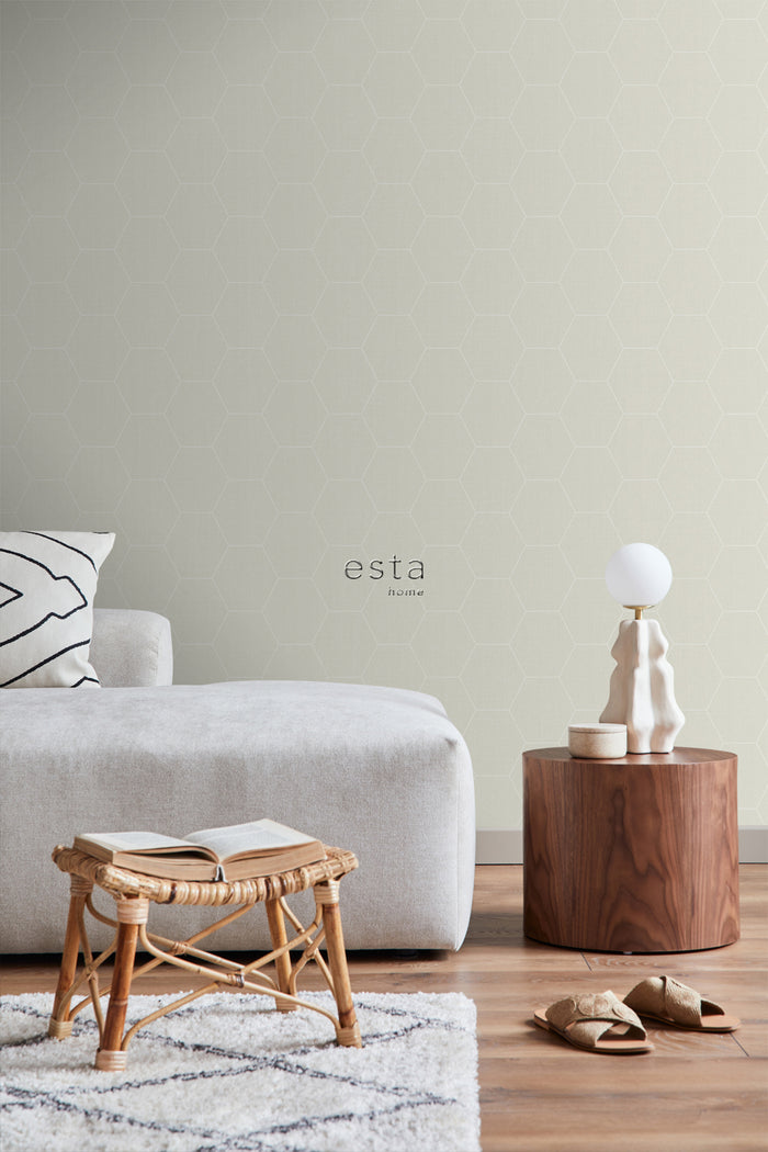 ESTAhome behang hexagon beige - 0,53 x 10,05 m - 148749