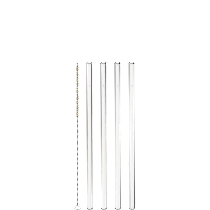 Leonardo Glazen Rietjes 20 cm 4 st. + Borstel