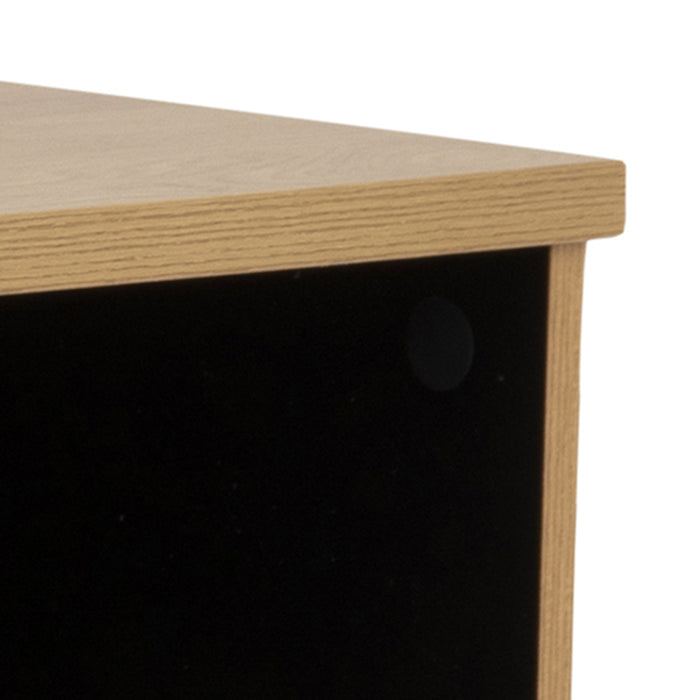 Hioshop Mallow dressoir 2 deuren, 2 lades en 1 vak eik, zwart.