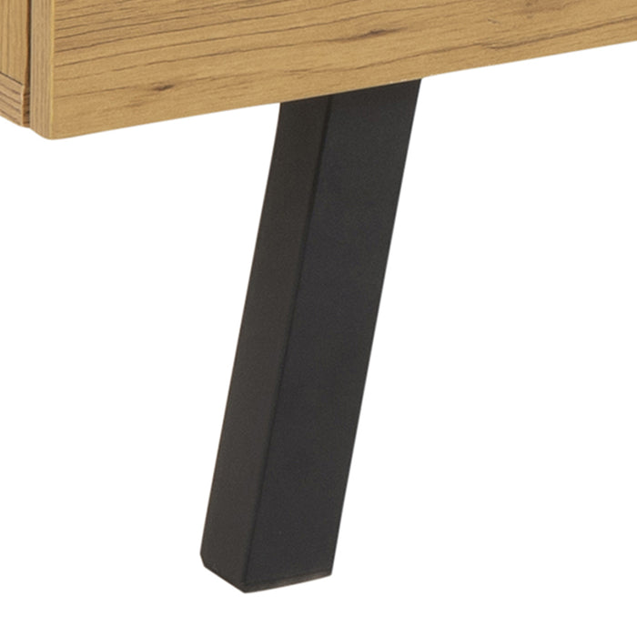 Hioshop Mallow dressoir 2 deuren, 2 lades en 1 vak eik, zwart.