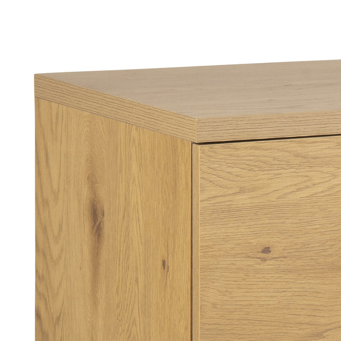 Hioshop Mallow dressoir 2 deuren, 2 lades en 1 vak eik, zwart.
