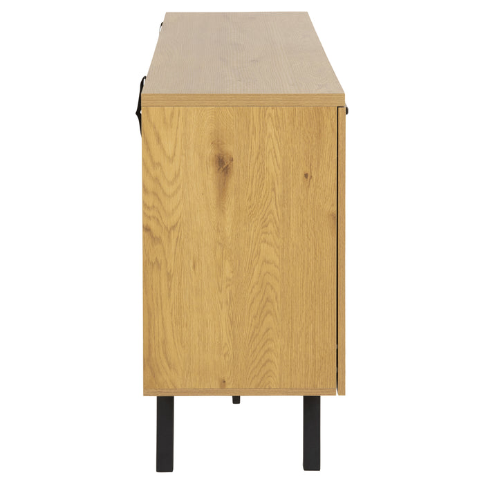 Hioshop Mallow dressoir 2 deuren, 2 lades en 1 vak eik, zwart.