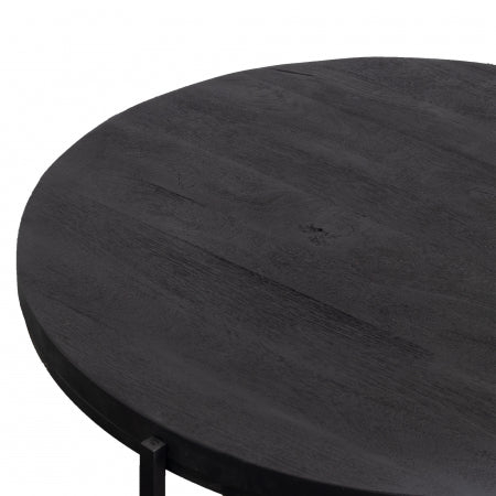 Giga Meubel - Salontafel Rond 100cm - Zwart - Hout|Ijzer - Mariska