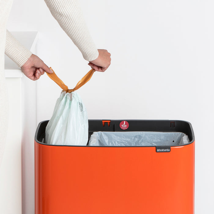 Brabantia Bo Touch Bin Afvalemmer 34 Liter (11+23 Liter) - Orange