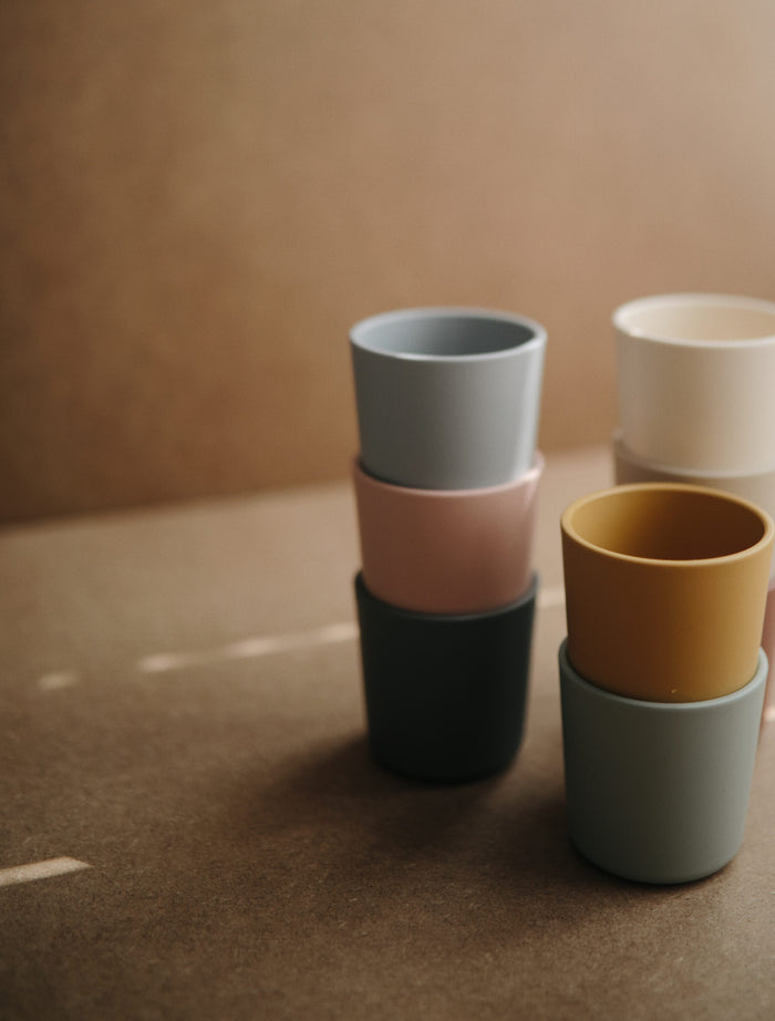 Mushie bekers ivory set van 2 (Ø 7,5 centimeter x 7,5 centimeter)