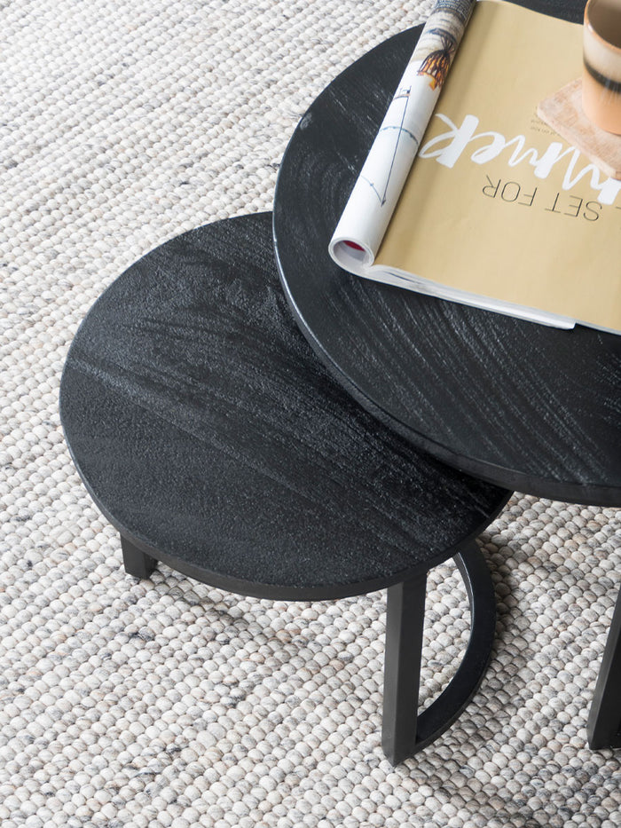 Home67 - Industriële Salontafel Set van 2 Jelle - Zwart Mangohout