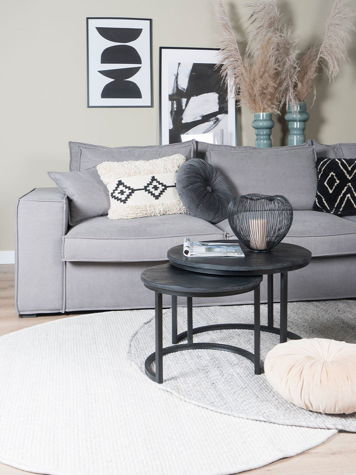 Home67 - Industriële Salontafel Set van 2 Jelle - Zwart Mangohout