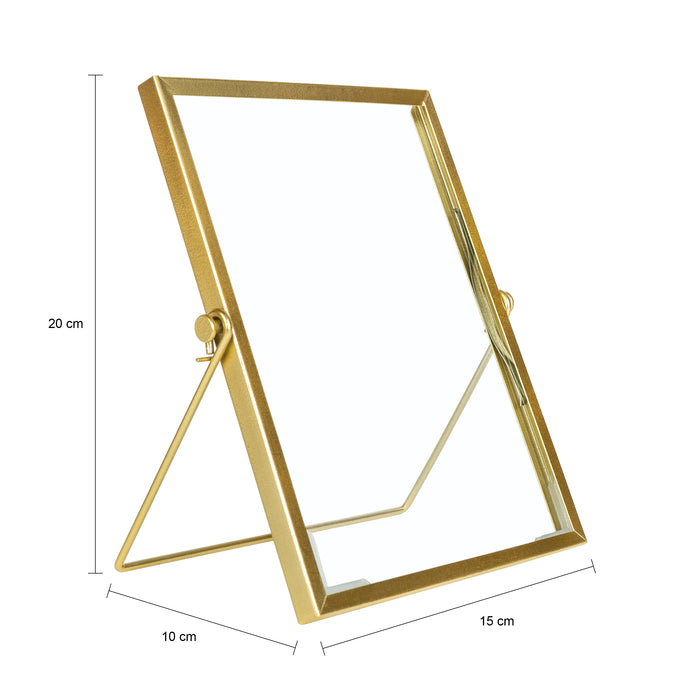 QUVIO Fotolijstje Staand - 15x15 cm + 15x20,5 cm + 17,5x23 cm - Goud