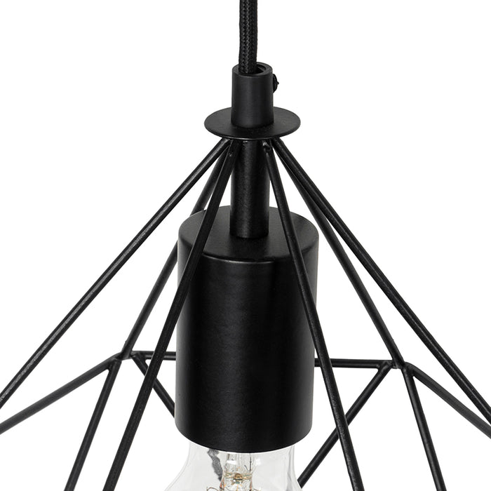 QAZQA Hanglamp esva - Zwart - Industrieel - L 100cm