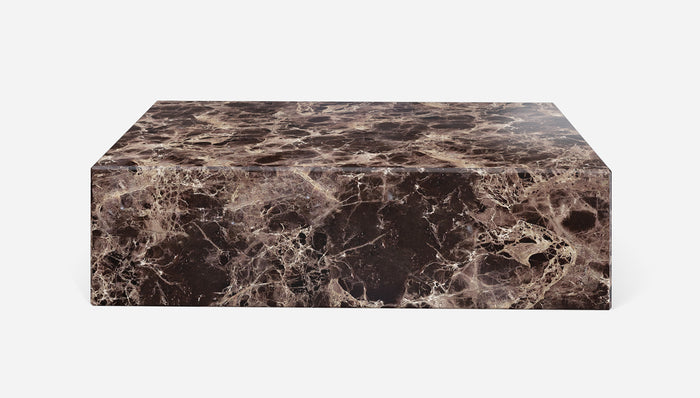 Aime Té Salontafel Marmerblok - Dark Emperador Bruin