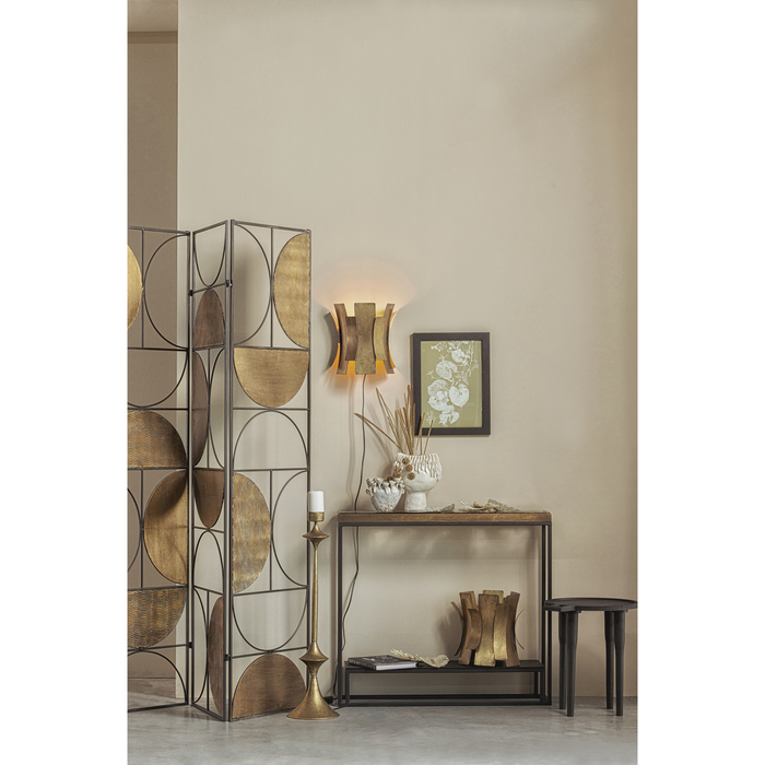 WOOOD Course Wandlamp - Metaal - Antique brass - 27x25x16