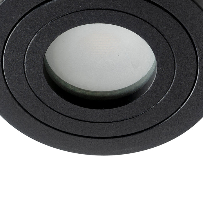 QAZQA Moderne ronde badkamer spot zwart - Capa