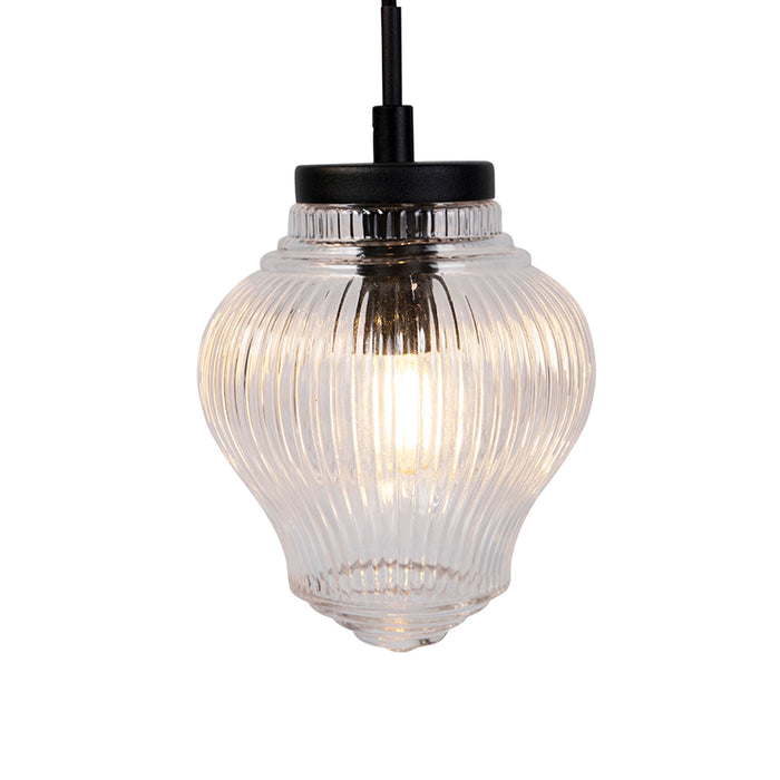 QAZQA Hanglamp Orta - Zwart - Art Deco - D 430mm